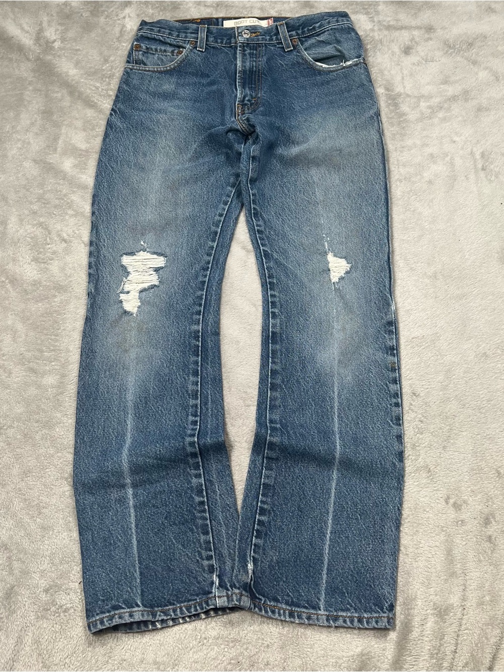 Vintage Levi's 517 Bootcut Jeans Mens 29x30 Blue Denim Distressed Western Rodeo